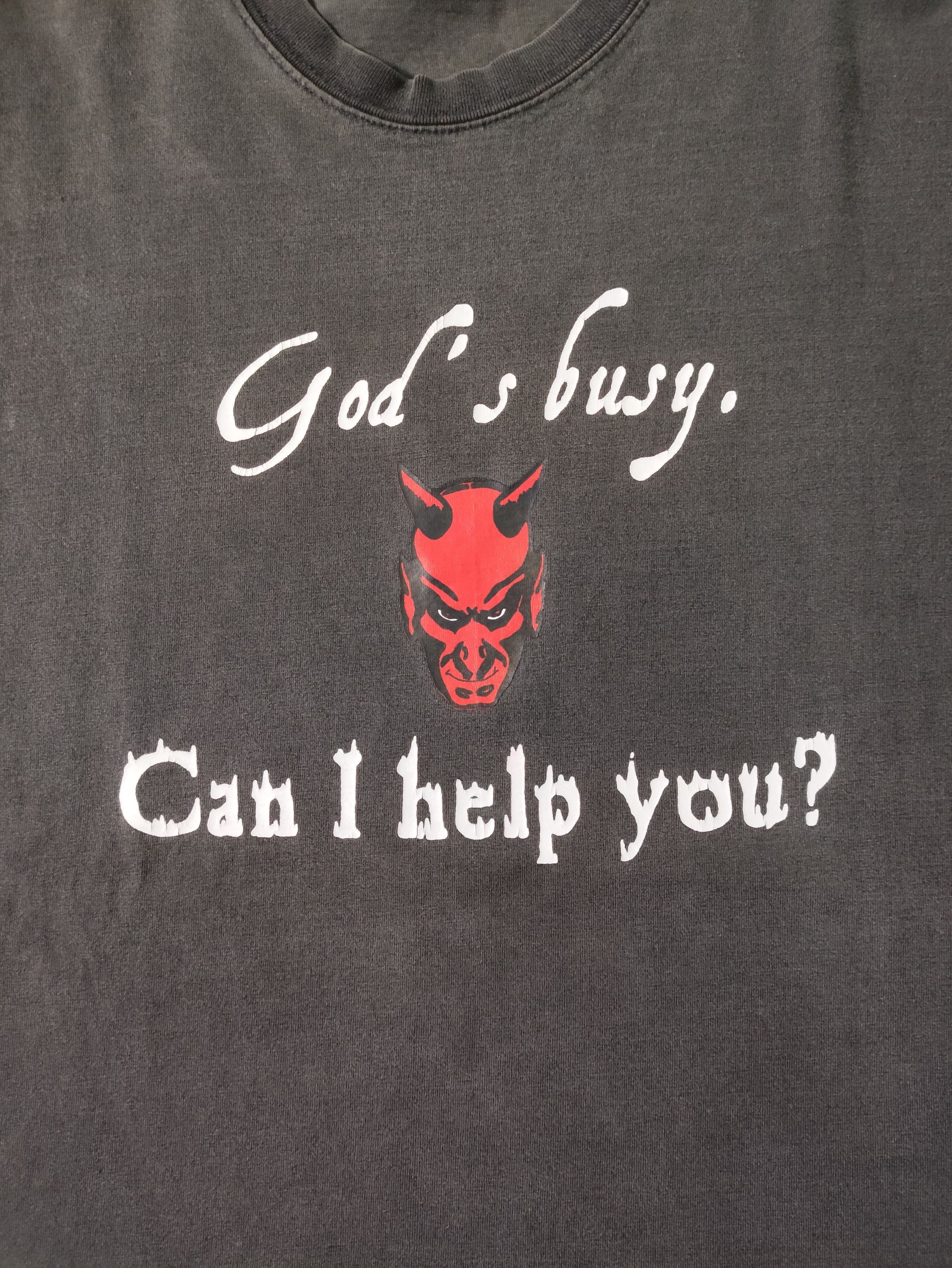 Vintage Vintage God's Busy Can I Help You? Size US L / EU 52-54 / 3 - 3 Thumbnail