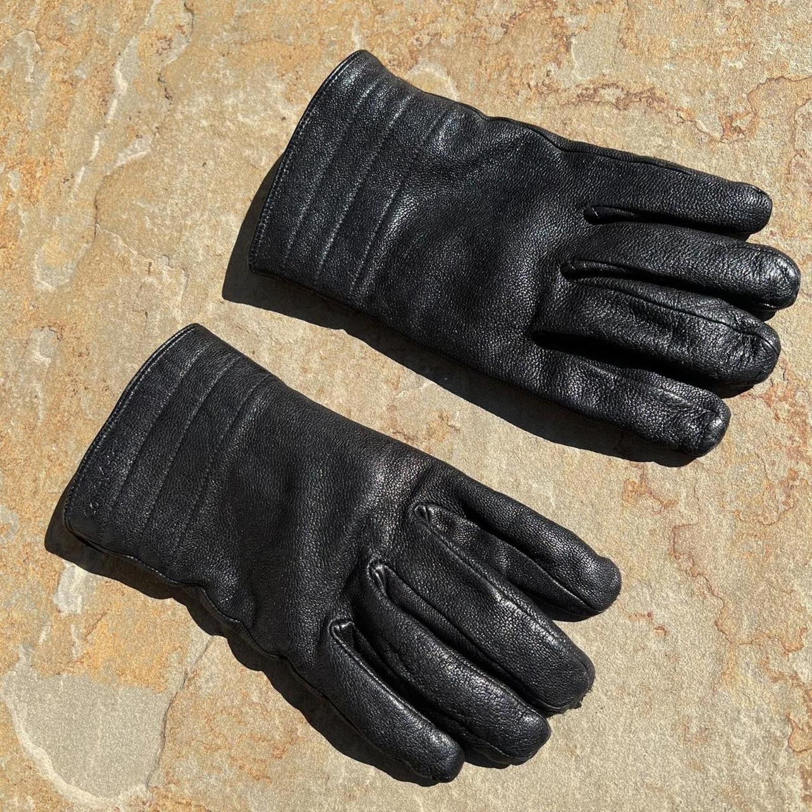 Calvin Klein Black Leather Gloves Size ONE SIZE - 1 Thumbnail