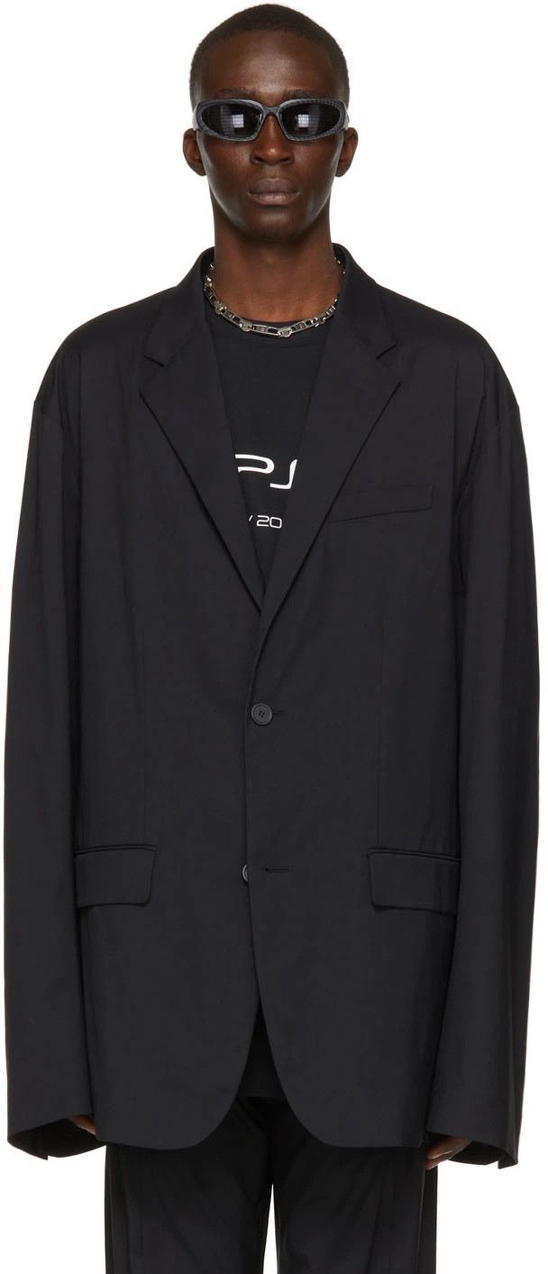 Balenciaga Balenciaga Black Nylon Technical Tailored Blazer Size US S / EU 44-46 / 1 - 8 Thumbnail