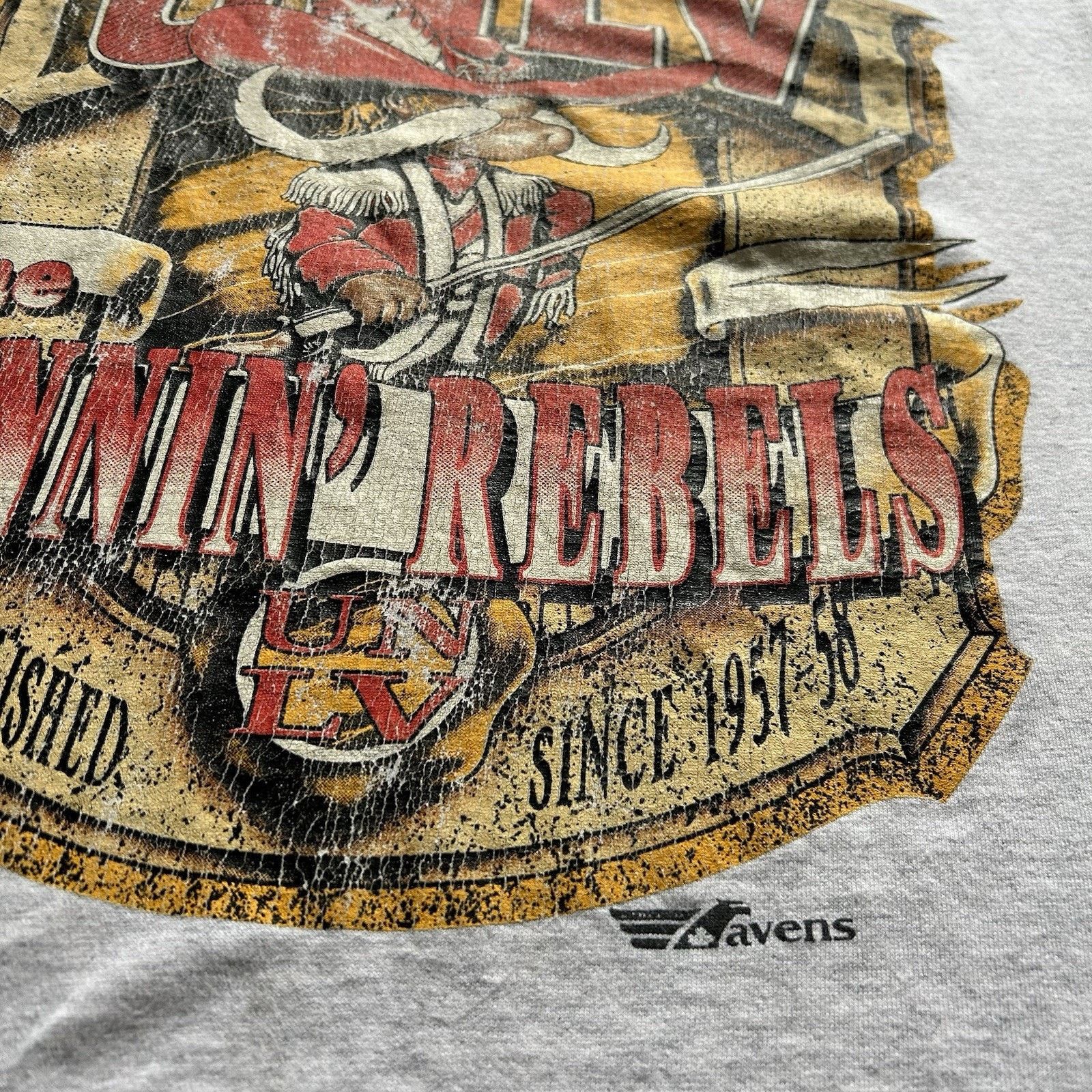 Gildan Vintage 90s UNLV Rebels NCAA T-Shirt XL Single Stitch Rare Size US XL / EU 56 / 4 - 3 Thumbnail
