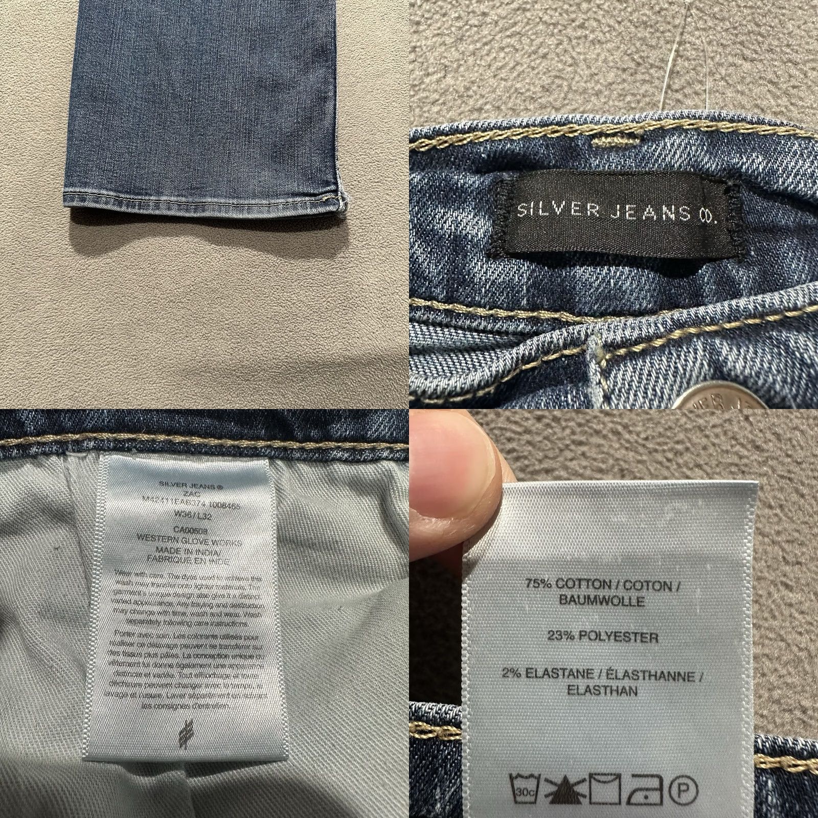 Silver Jeans Co. Silver Jeans Mens Relaxed Fit Bootcut Leg Jeans 36x32 Blue ZAC Size US 36 / EU 52 - 8 Thumbnail
