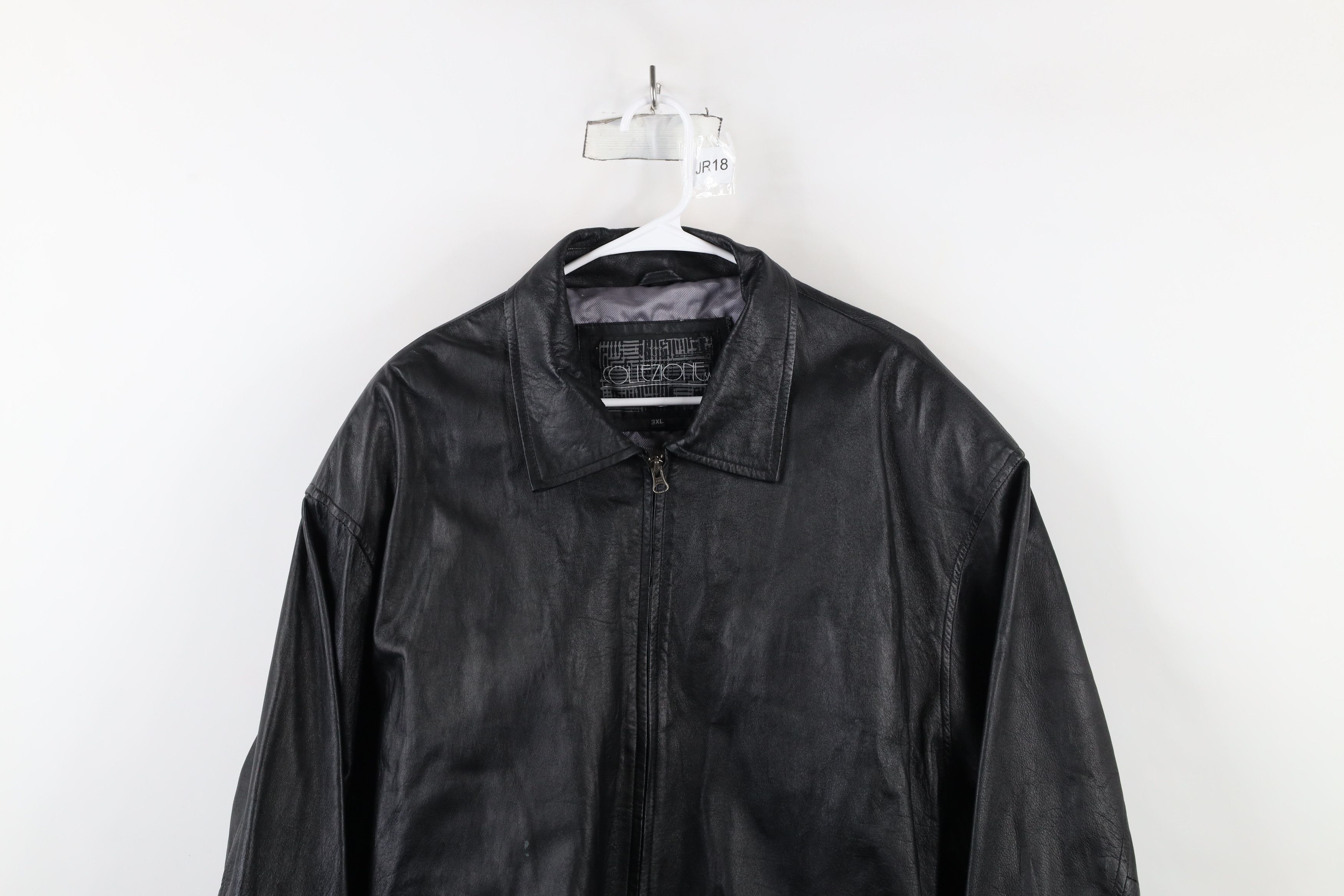 Vintage Vintage 90s Streetwear Side Buckle Full Zip Leather Jacket Size US XXL / EU 58 / 5 - 2 Thumbnail