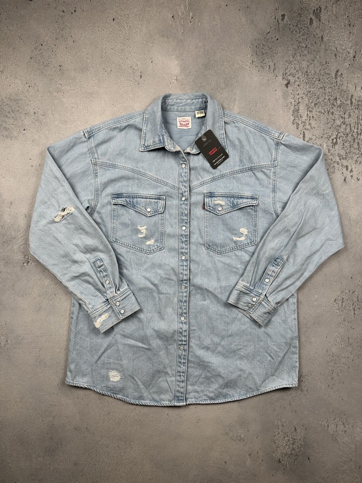 Levi's Levis Dorsey Western Denim Jacket Shirt Oversized Fit Size M / US 6-8 / IT 42-44 - 7 Thumbnail