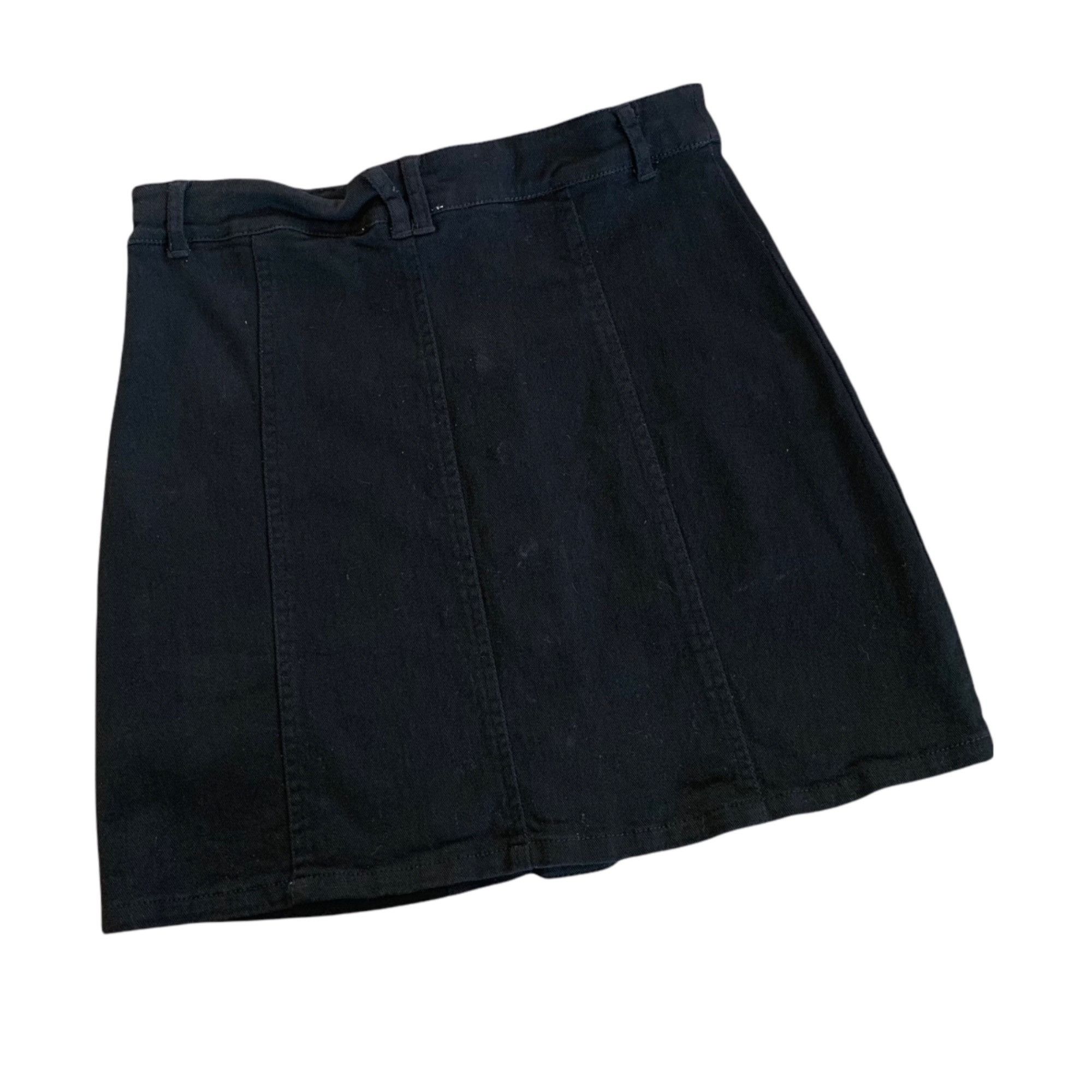 Other Altar'd State Black Denim Button Front Mini Skirt With Pocke Size 28" / US 6 / IT 42 - 3 Thumbnail