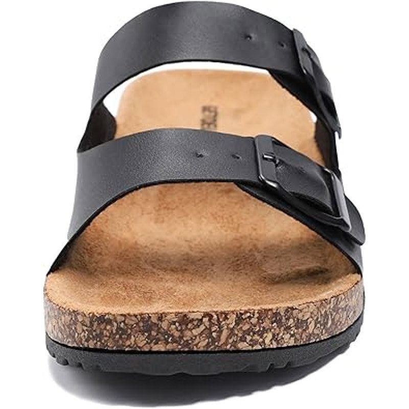 Other Getoeu Women's Size 6 Black Buckle Cork Flat Sandals Size US 6 / IT 36 - 4 Thumbnail