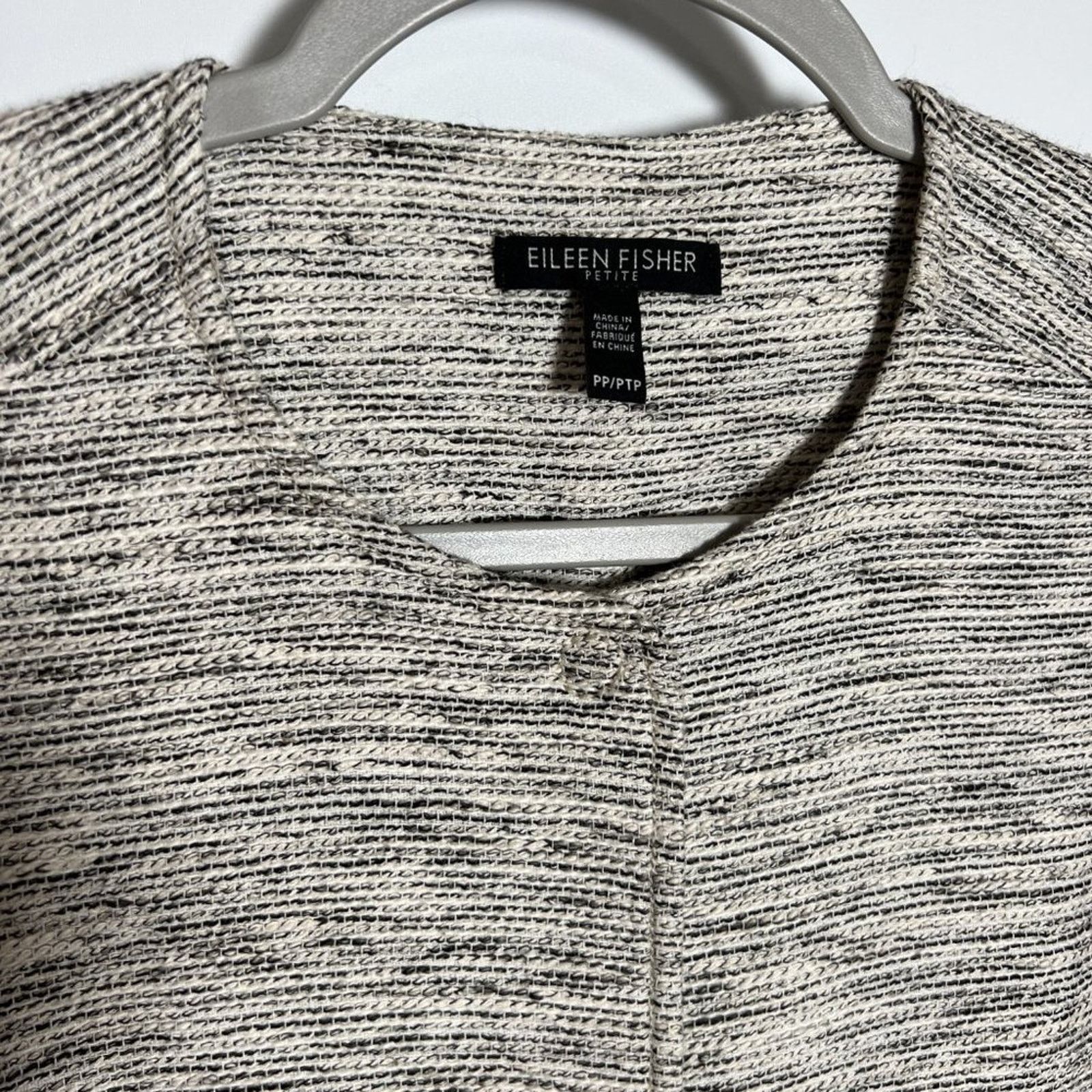Eileen Fisher Eileen Fisher Ecru Tweed Round Neck Jacket PP XS Size XS / US 0-2 / IT 36-38 - 9 Thumbnail