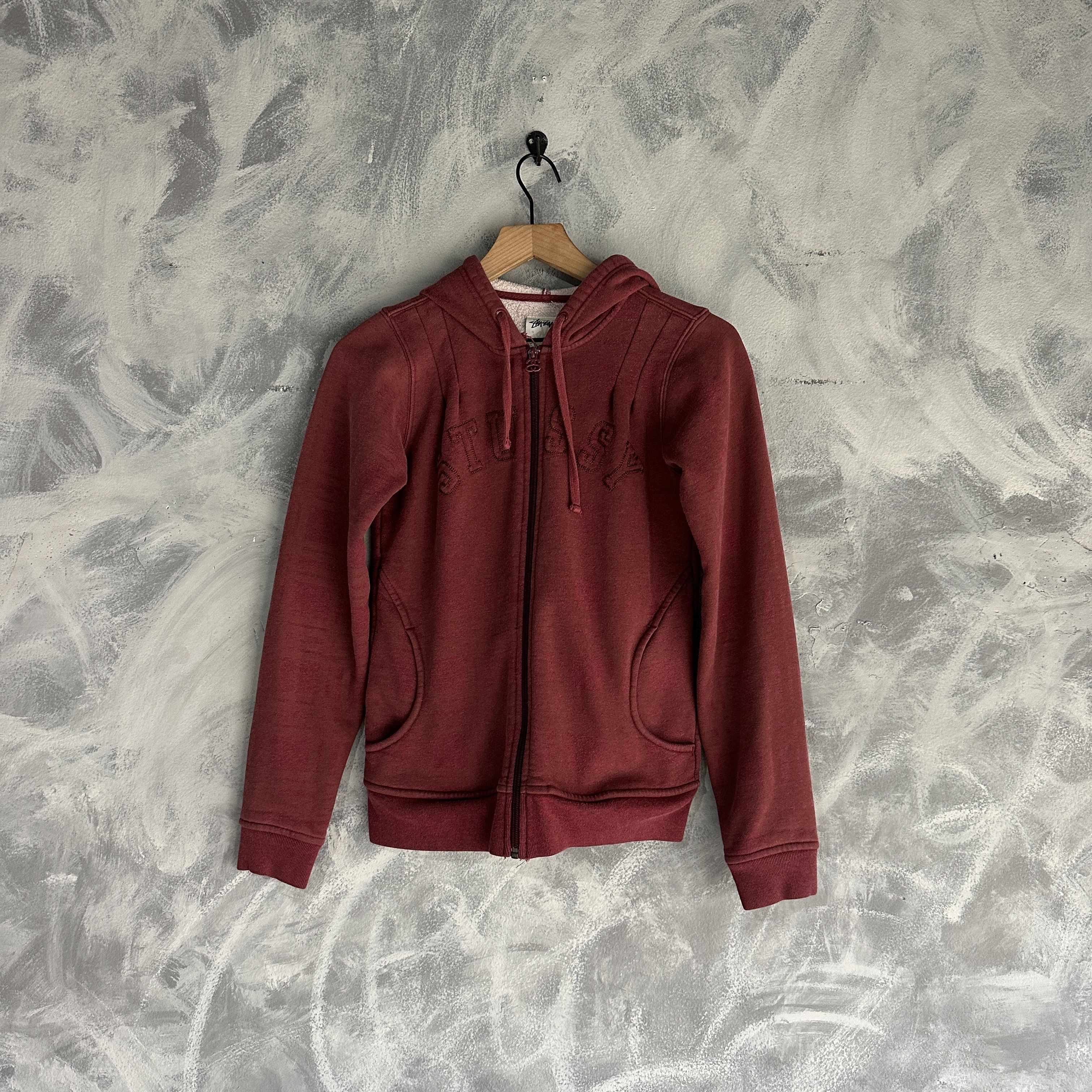 Stussy Vintage Stussy Zip-Up Hoodie Women's Small Red Y2K Size S / US 4 / IT 40 - 1 Thumbnail