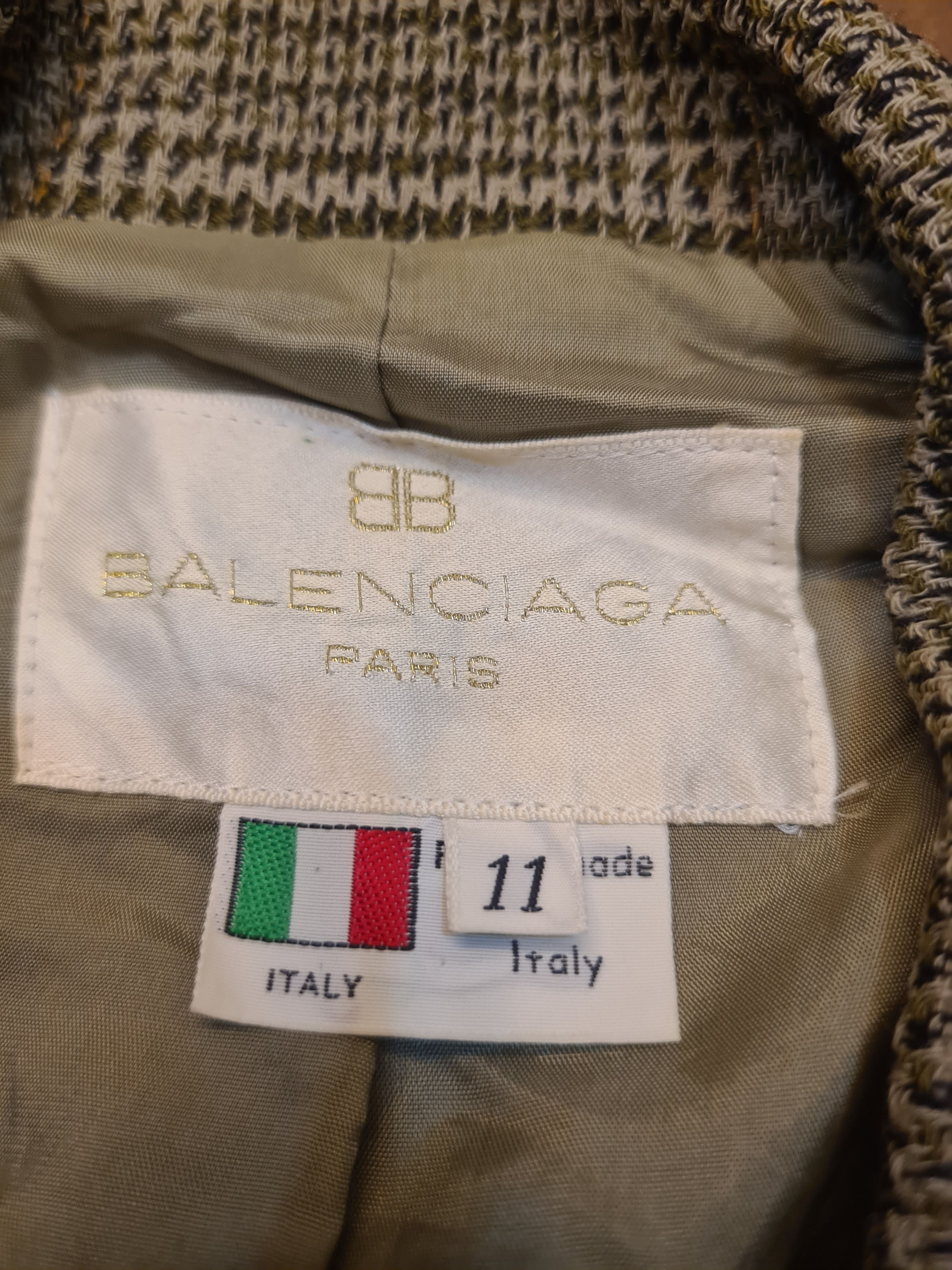 Balenciaga Vintage balanciaga houndstooth wool blazer Size S / US 4 / IT 40 - 4 Thumbnail