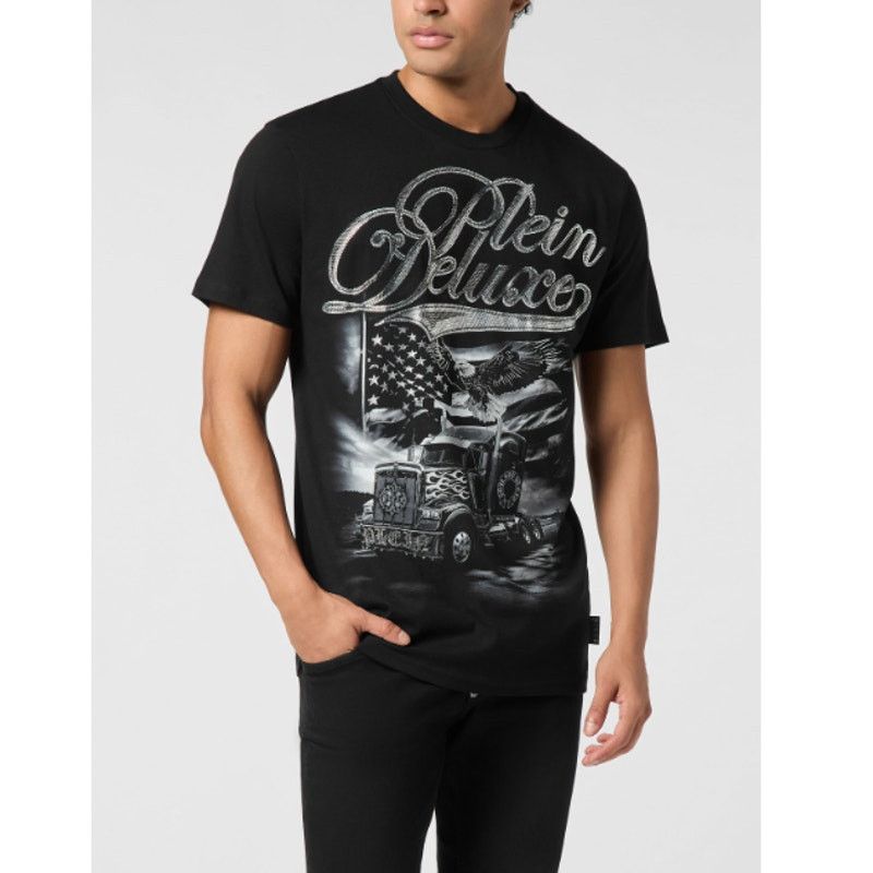 Philipp Plein Philipp Plein Black Plein Truck Stones Round Neck T-Shirt M Size US M / EU 48-50 / 2 - 12 Thumbnail