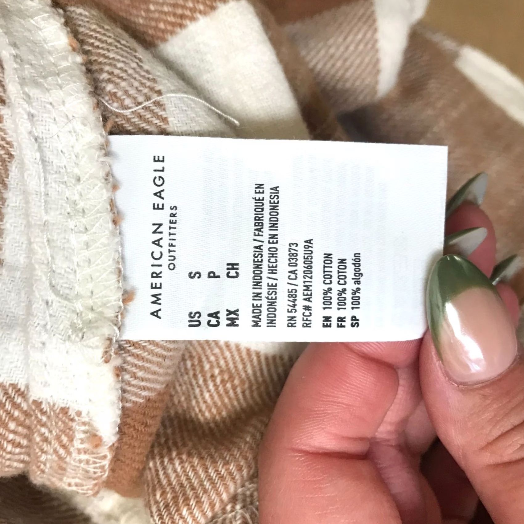 American Eagle Outfitters AMERICAN EAGLE - Womens SMALL - BROWN/WHITE LONG SLEEVE PULLOVER FLANNEL SHIRT Size S / US 4 / IT 40 - 8 Thumbnail