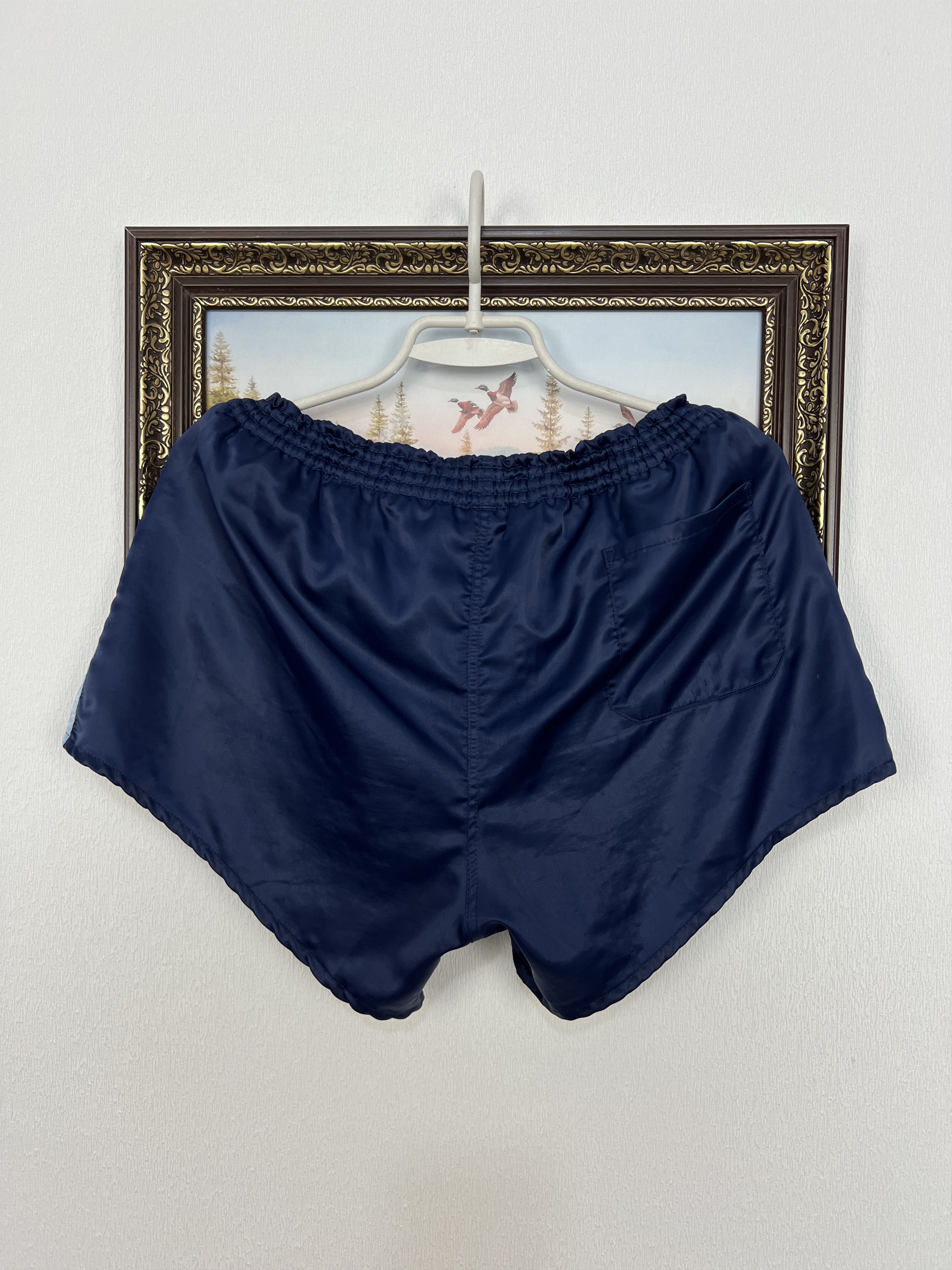 Adidas Vintage 90's Adidas West Germany Blue Nylon Shorts Size US 32 / EU 48 - 10 Thumbnail