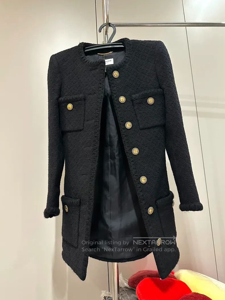 Saint Laurent Paris Saint Laurent Paris Wool Coat i Size XXS / US 00 / IT 34 - 1 Thumbnail