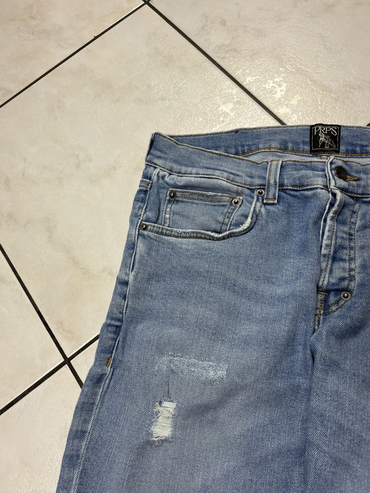 Designer × Prps PRPS windsor crop skinny fit distressed denim jeans pants Size US 32 / EU 48 - 7 Thumbnail