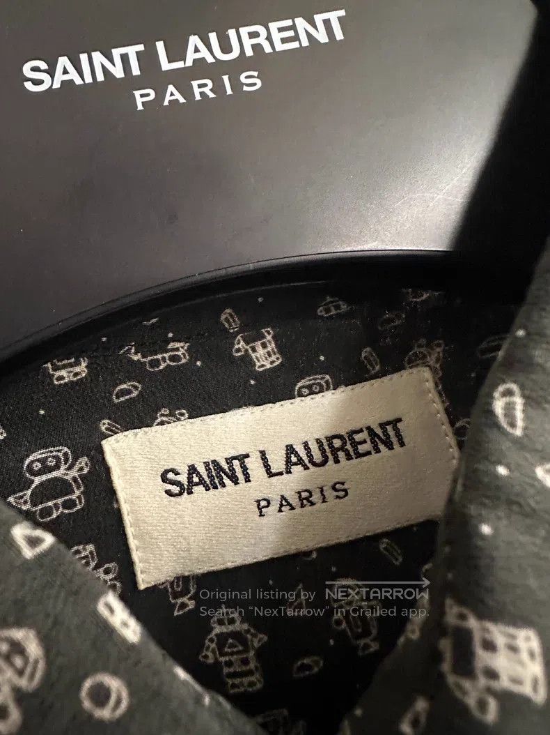 Saint Laurent Paris Saint Laurent Paris size 37 Silk Playful Print Shirt Size US M / EU 48-50 / 2 - 2 Thumbnail