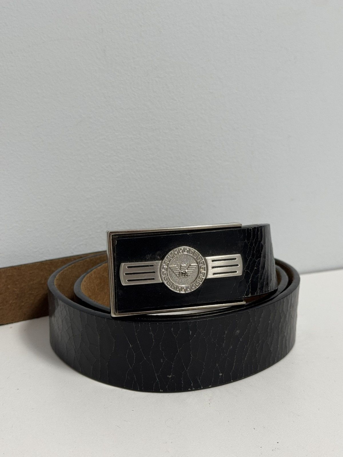 Armani Armani Vintage Y2K style Hype Belt Leather Size ONE SIZE - 2 Thumbnail
