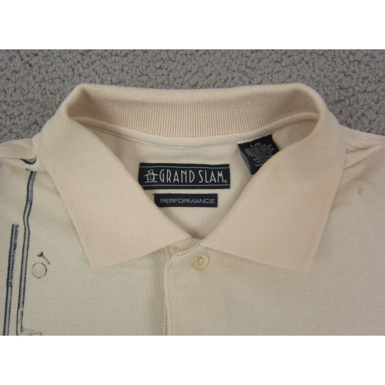 Vintage VINTAGE Grand Slam Polo Shirt Adult Large Beige 90s Golf Mens Short Sleeve Jersey Cotton Polyester Logo Size US L / EU 52-54 / 3 - 3 Thumbnail