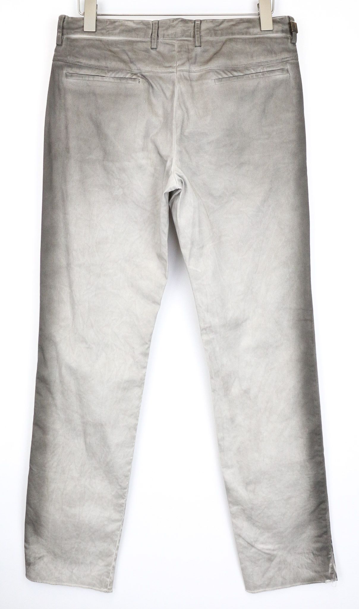 John Richmond 48 Grey Cotton Stretch Aged Look Flat Front Trousers 75851 Size US 32 / EU 48 - 2 Thumbnail