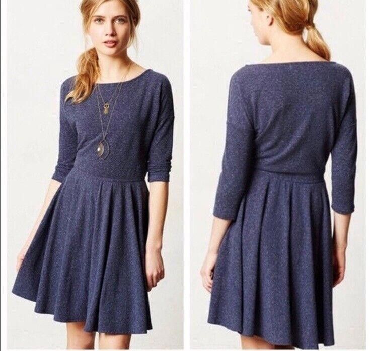 Designer Puella Anthropology Gray/ Blue Heathered L/S Dress Sz XL Size XL / US 12-14 / IT 48-50 - 3 Thumbnail