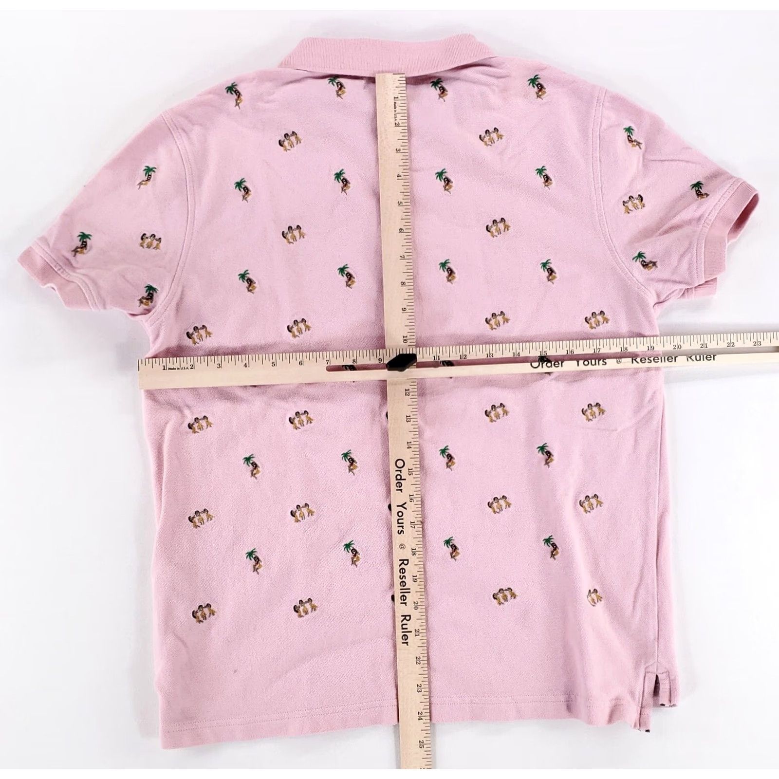 J.Crew J.CREW Polo Shirt Mens M Pink All Over Embroidered Hula Girls Oarsman Size US M / EU 48-50 / 2 - 7 Thumbnail