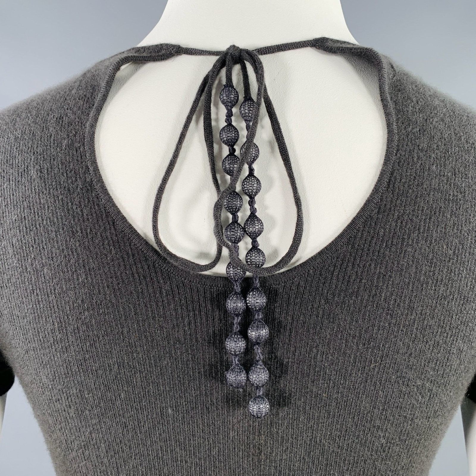 Tse Grey Slate Cashmere Rib Knit Open Front Cardigan Dress Set Size L / US 10 / IT 46 - 7 Thumbnail