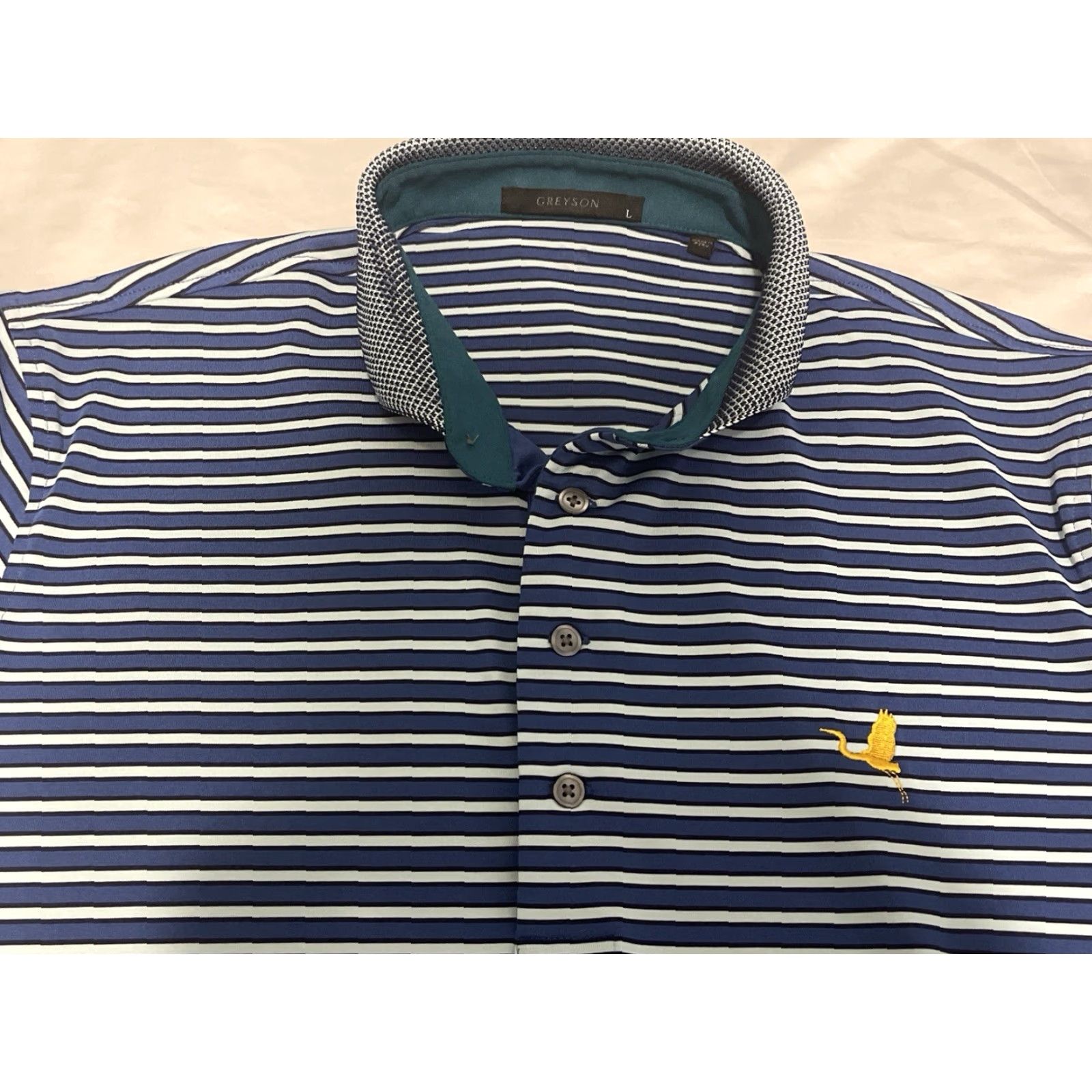 Vintage Greyson Polo Shirt Mens Large Striped Performance Stretch Golf Size US L / EU 52-54 / 3 - 4 Thumbnail