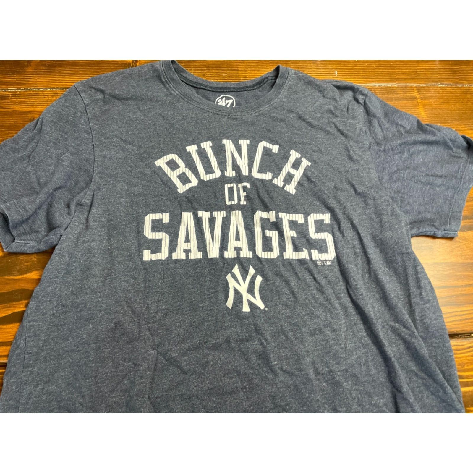 47 47 Shirt Men's XL Blue MLB New York Bunch of Savages T-Shirt Crew Neck Short Sleeve Graphic Print Size US XL / EU 56 / 4 - 4 Thumbnail