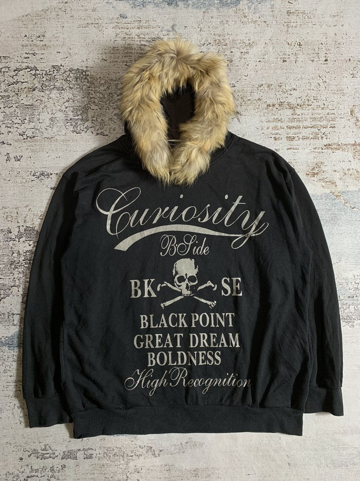 Japanese skull fur hoodie  lgb style