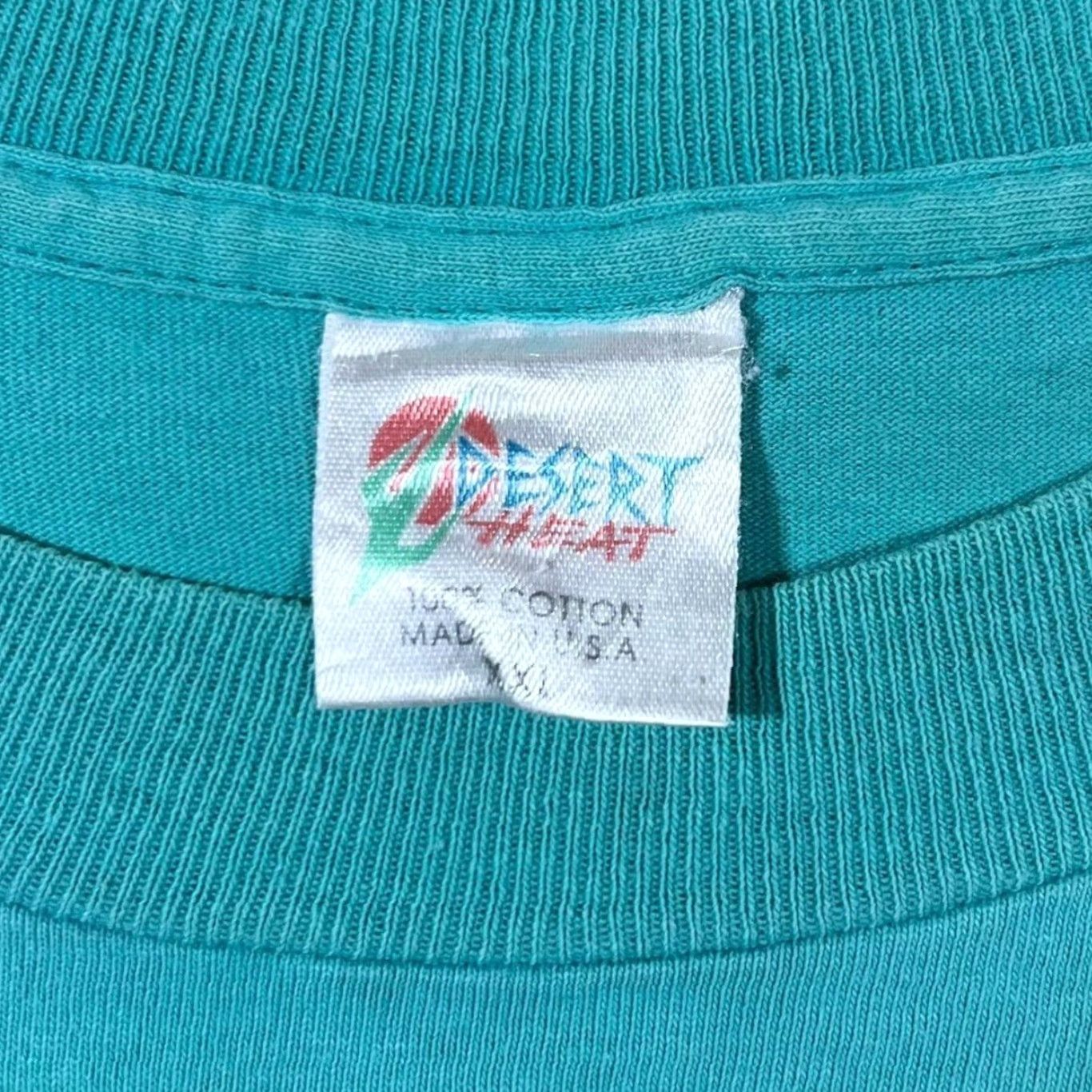 Vintage Vintage Tropicana The Island Of Las Vegas Embroidered Single Stitch T-Shirt XXL Desert Heat Men 2XL Turquoise Vintage 90s Mens Shirt Size US XXL / EU 58 / 5 - 3 Thumbnail