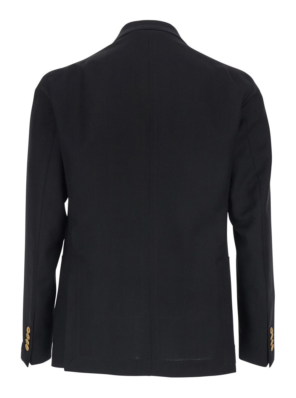Tagliatore Black Double-breasted Jacket with Peak Revers and Jewel Buttons in Wool for Men Size US XXL / EU 58 / 5 - 1 Thumbnail
