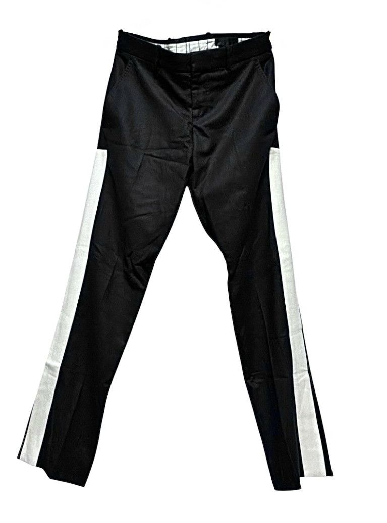 Alexander McQueen AW 2013 Wool Cashmere Black White Trousers Side Stripe Pants Size US 34 / EU 50 - 2 Thumbnail