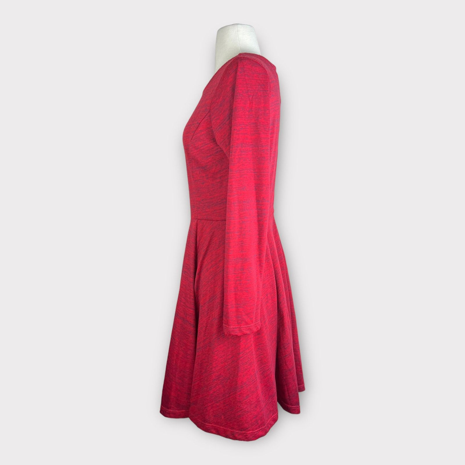 Nordstrom Collective Concepts | Red Long Sleeve Fit and Flare Dress Size S / US 4 / IT 40 - 3 Thumbnail