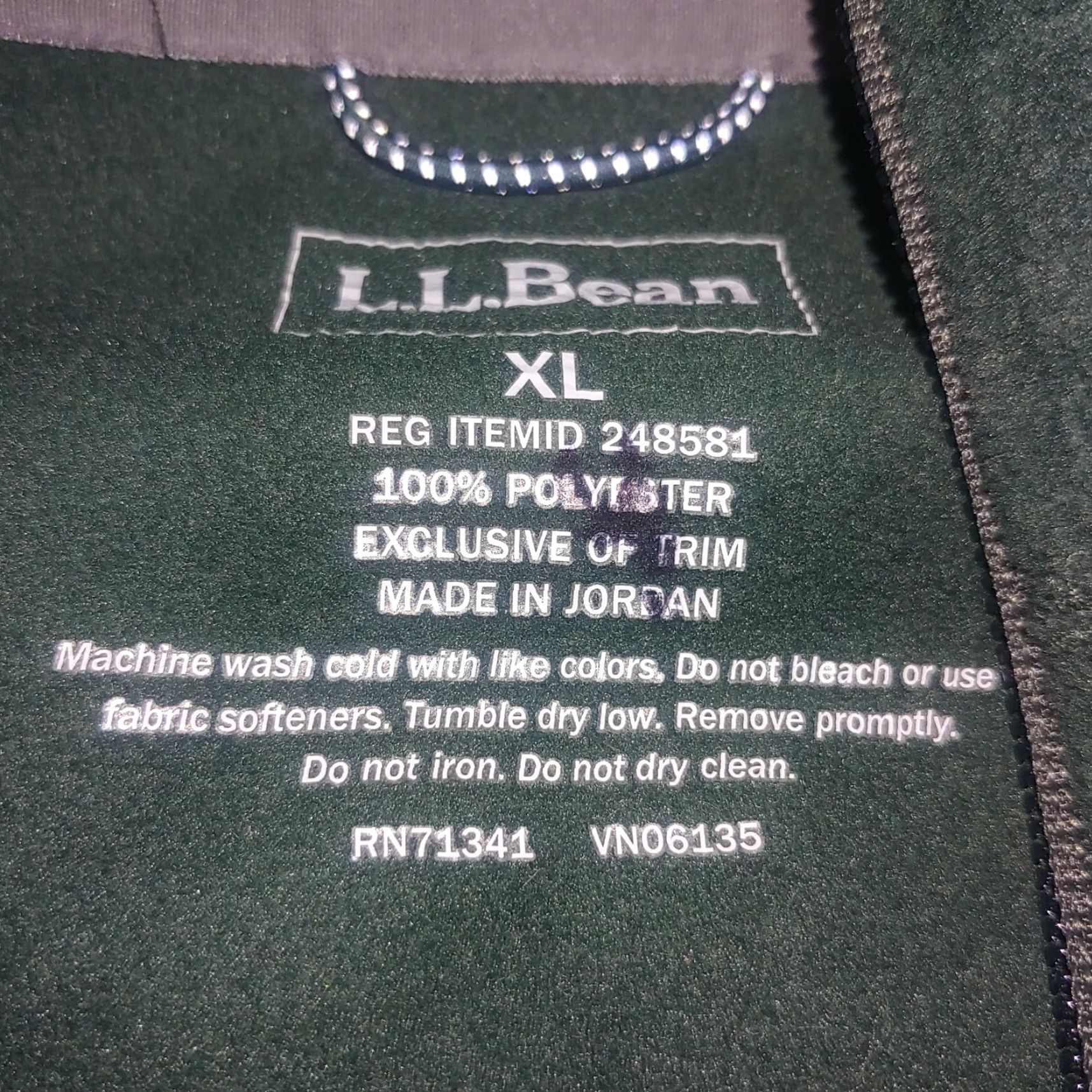 Vintage LL Bean Mens XL Fleece Jacket Full Zip Hunter Green Stretch Classic Work 248581 Size US XL / EU 56 / 4 - 3 Thumbnail