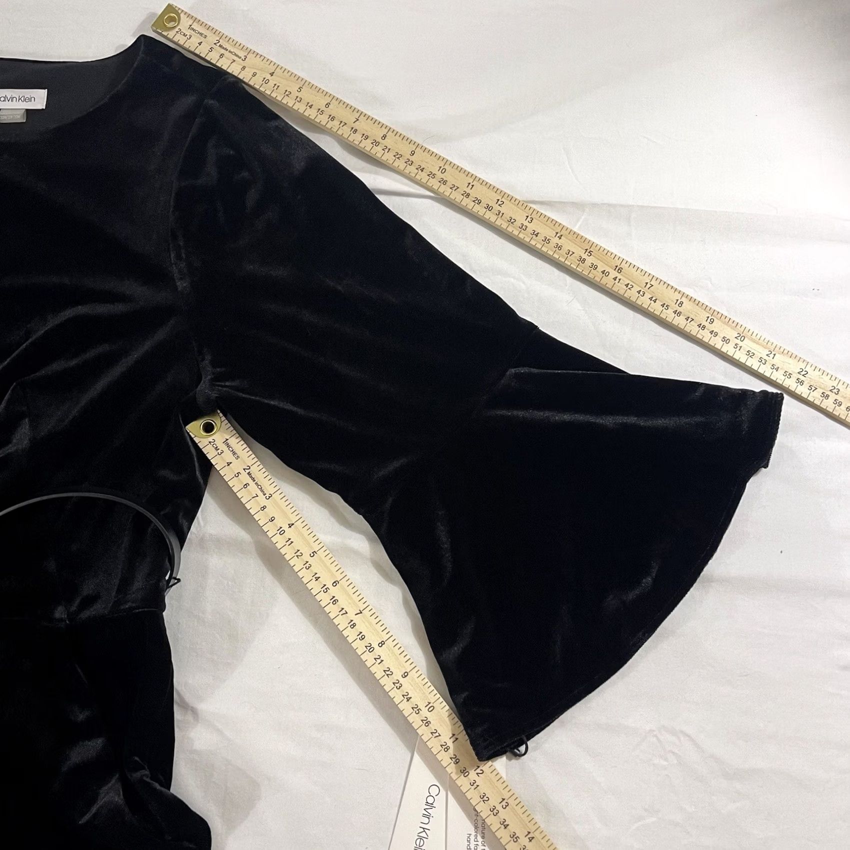 Calvin Klein Calvin Klein Women's Jumpsuit Belted Velvet Romper Pockets Black 20W XS? Size 42" / US 20 - 5 Thumbnail