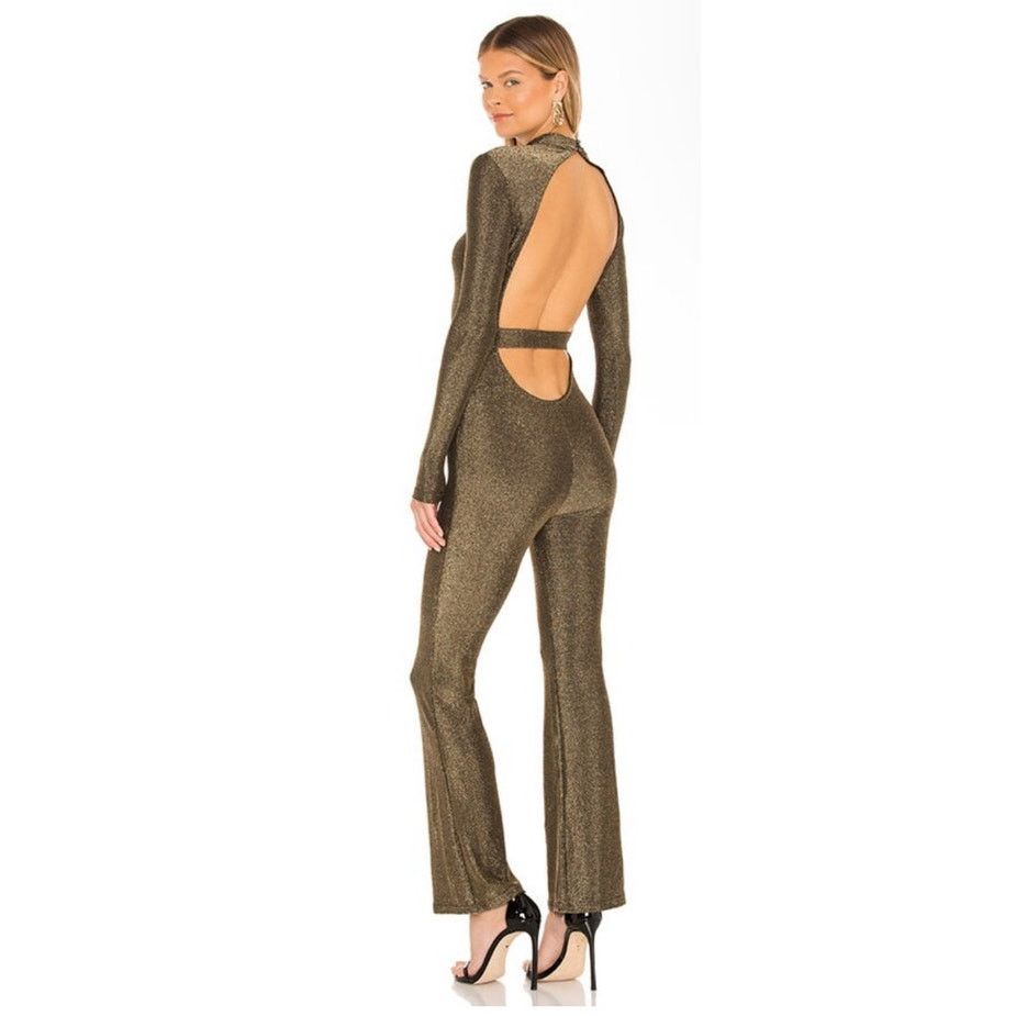 superdown Revolve Superdown Metallic Nissa Open Back Jumpsuit, M Size 28" / US 6 / IT 42 - 1 Thumbnail