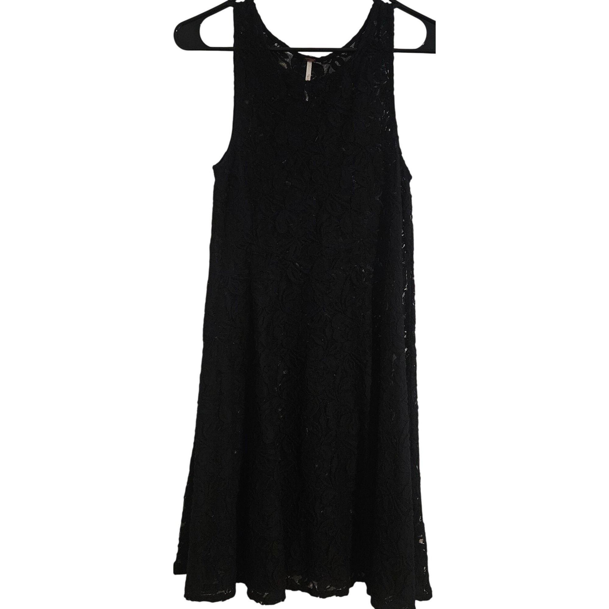 Free People Sheer Free People XS Women Black Lace Mini Dress Whimsygoth Size XS / US 0-2 / IT 36-38 - 2 Thumbnail