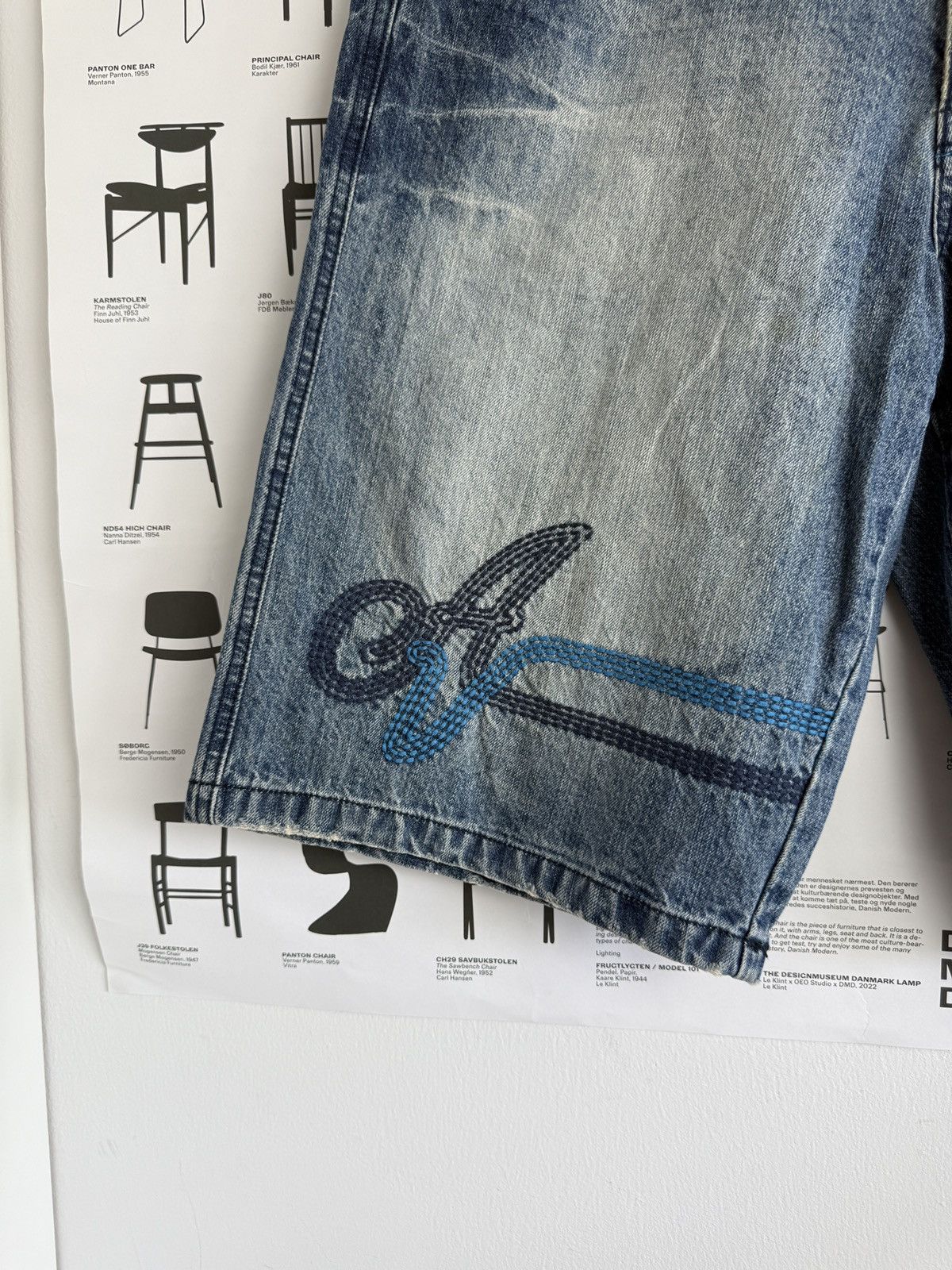 Avirex Vintage y2k Avirex baggy embroidered denim shorts skate rap Size US 36 / EU 52 - 3 Thumbnail