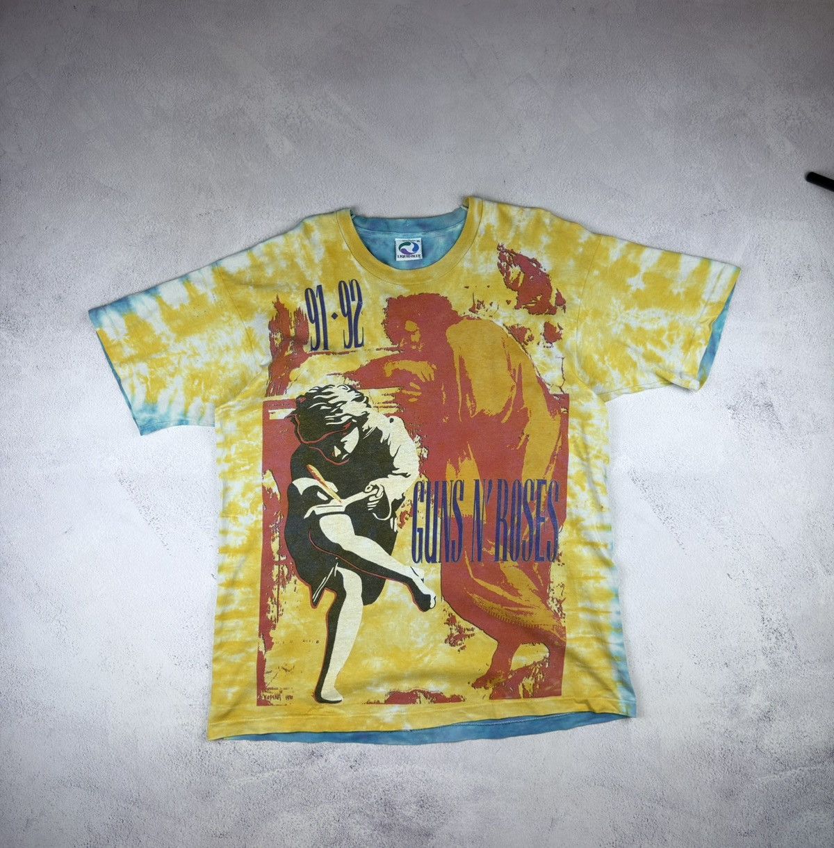 Liquid Blue 1991 Guns N' Roses Use Your Ilusion Tour Liquid Blue Tie Dye Size US XL / EU 56 / 4 - 1 Thumbnail