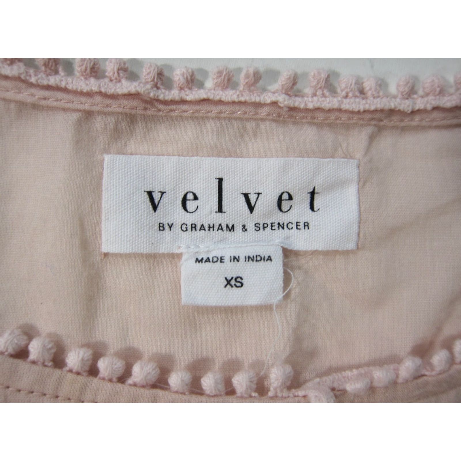 Velvet VINTAGE Velvet By Graham & Spencer 100% Cotton Pink Lightweight Boxy Ruffle Blouse XS Size XS / US 0-2 / IT 36-38 - 4 Thumbnail