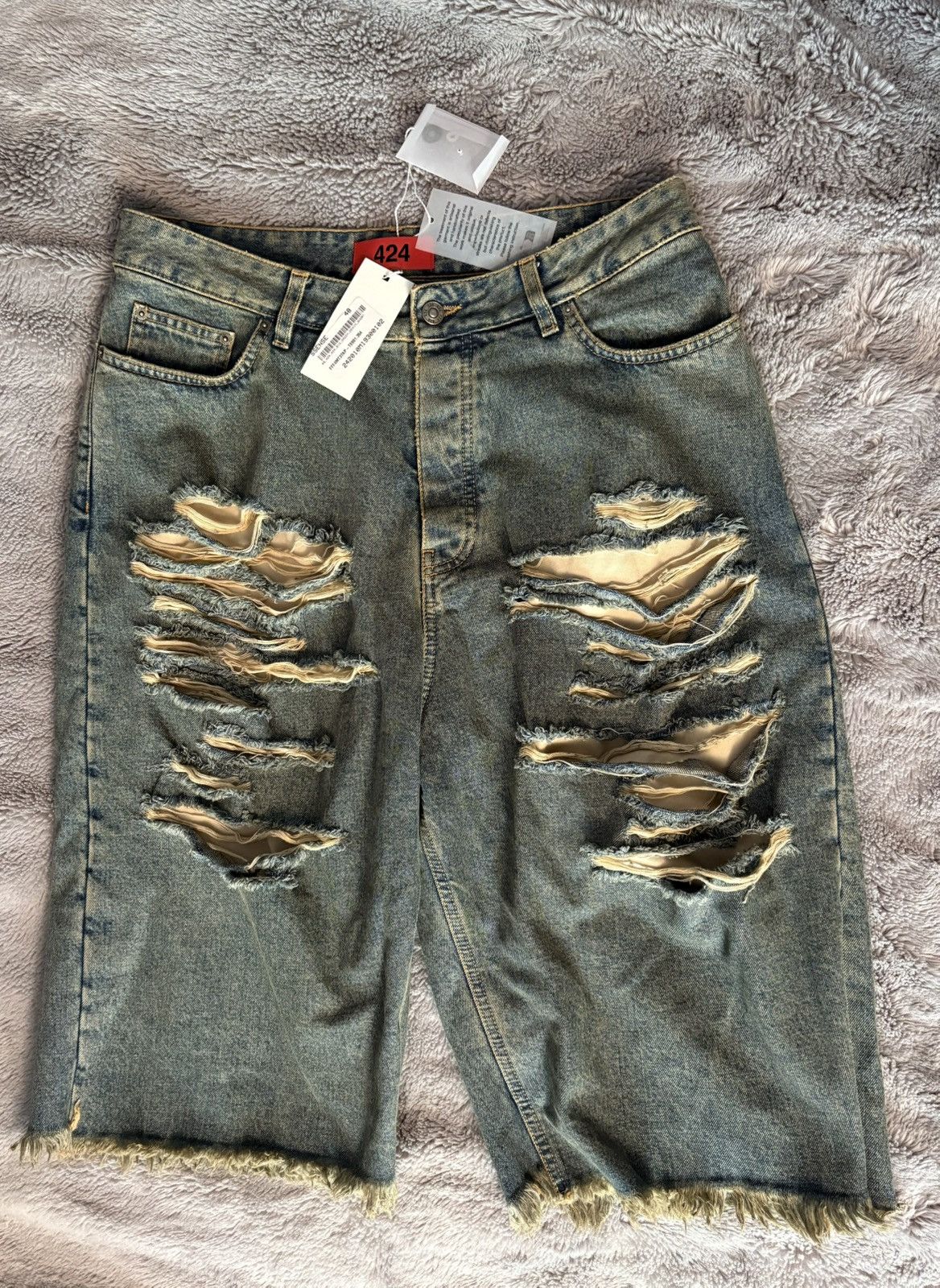 424 424 Blue Big Daddy Denim Shorts Size US 32 / EU 48 - 1 Thumbnail