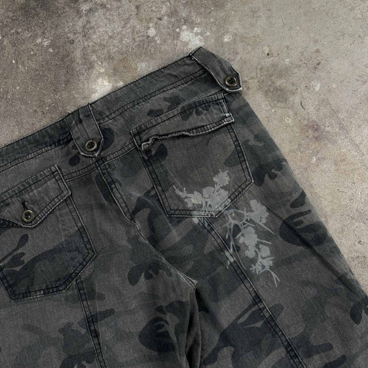 20471120 Vintage Camo Parachute Cotton Pants Size 28" / US 6 / IT 42 - 7 Thumbnail