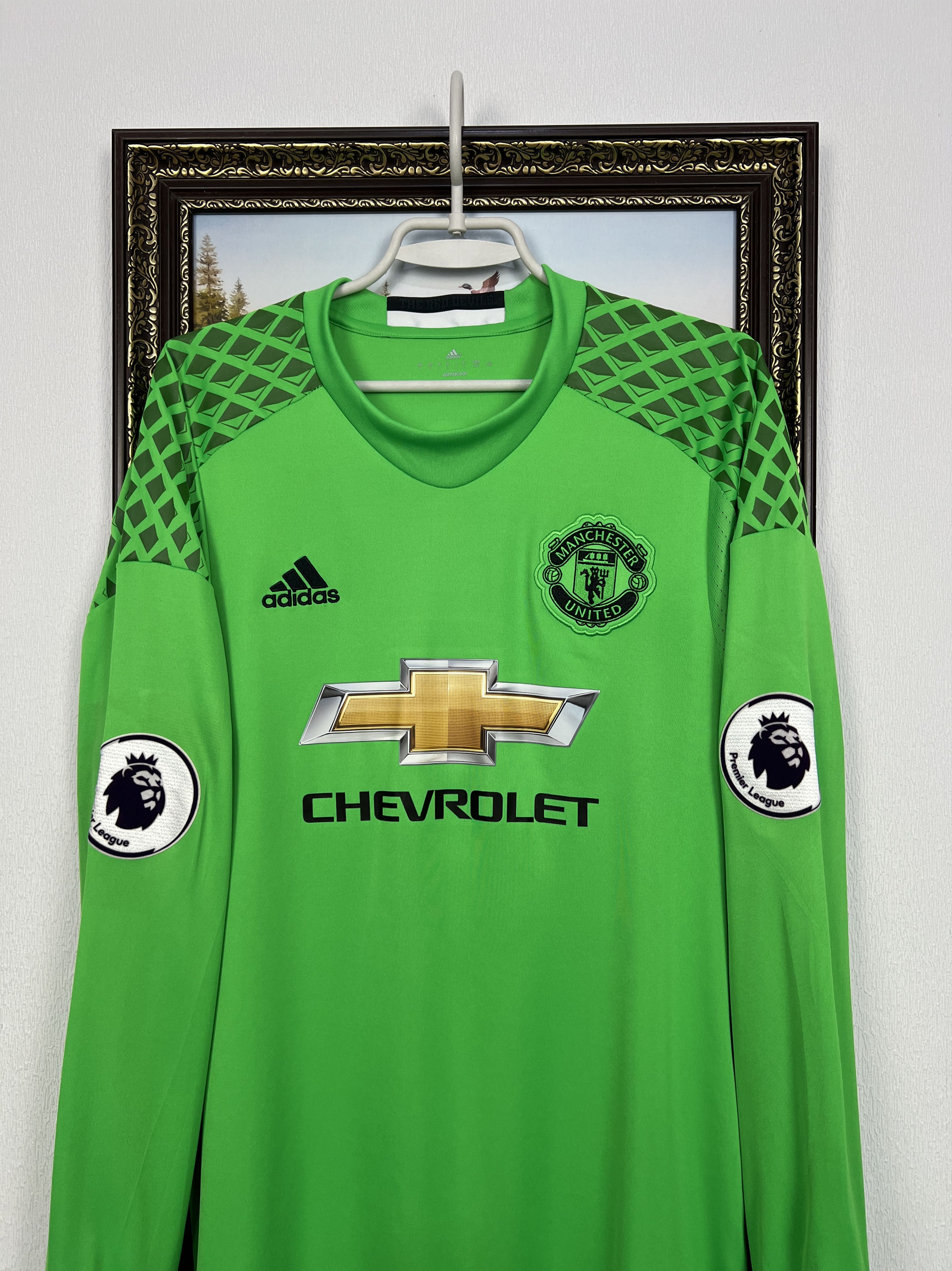 Adidas Manchester United Goalkeeper football De Gea Shirt Tee Size US L / EU 52-54 / 3 - 5 Thumbnail