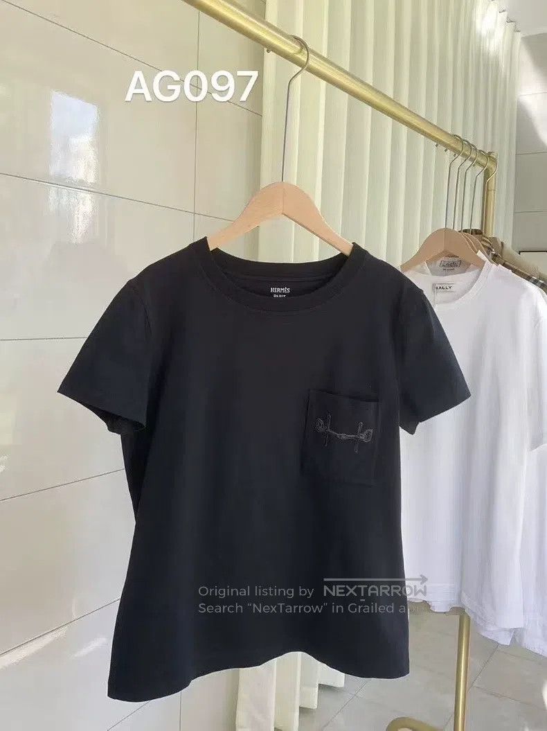 Hermes Pocket Embroidered Short-Sleeve T-Shirt
