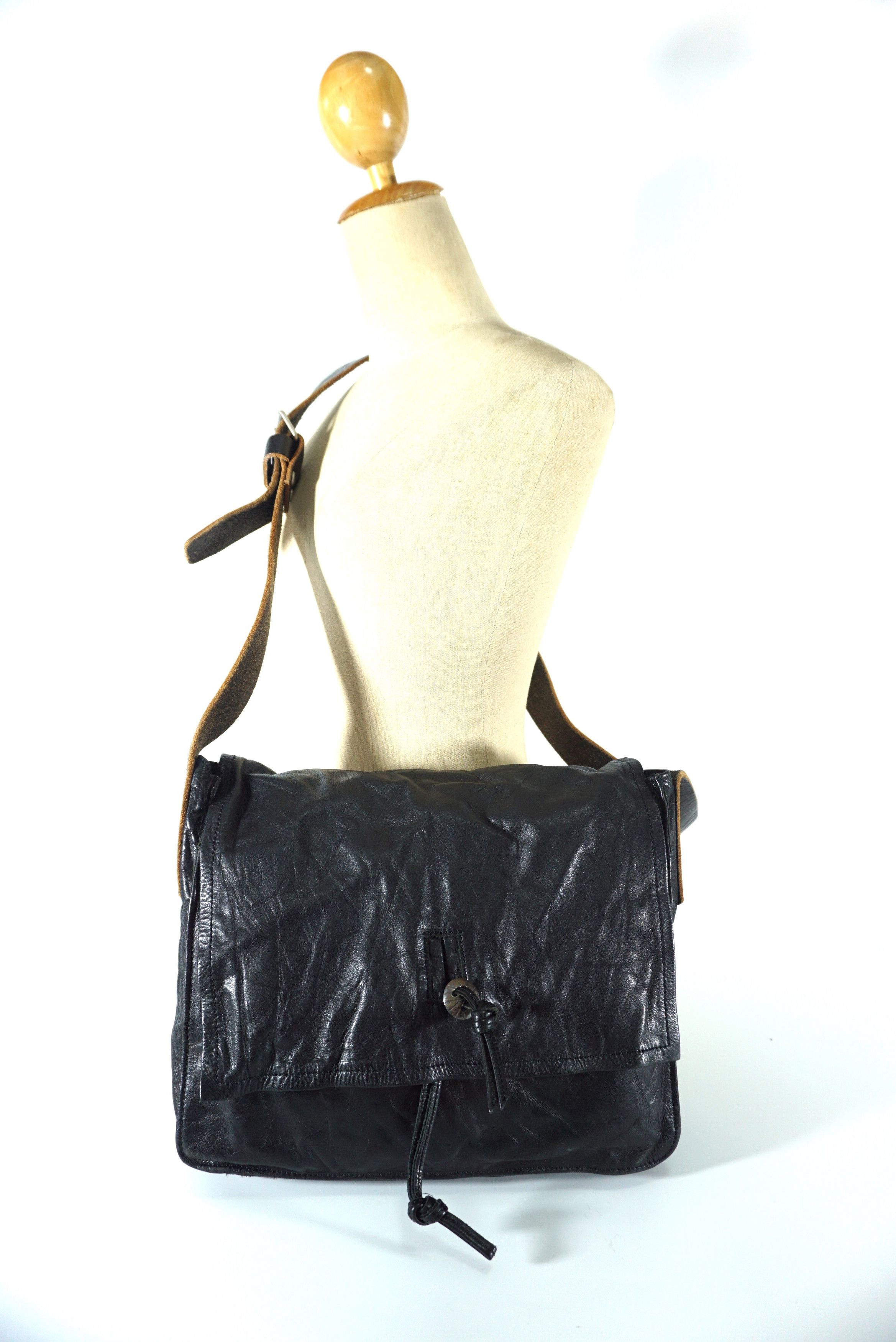image of Leather Corbo Messenger Bag Made In Japan in Black, Men's