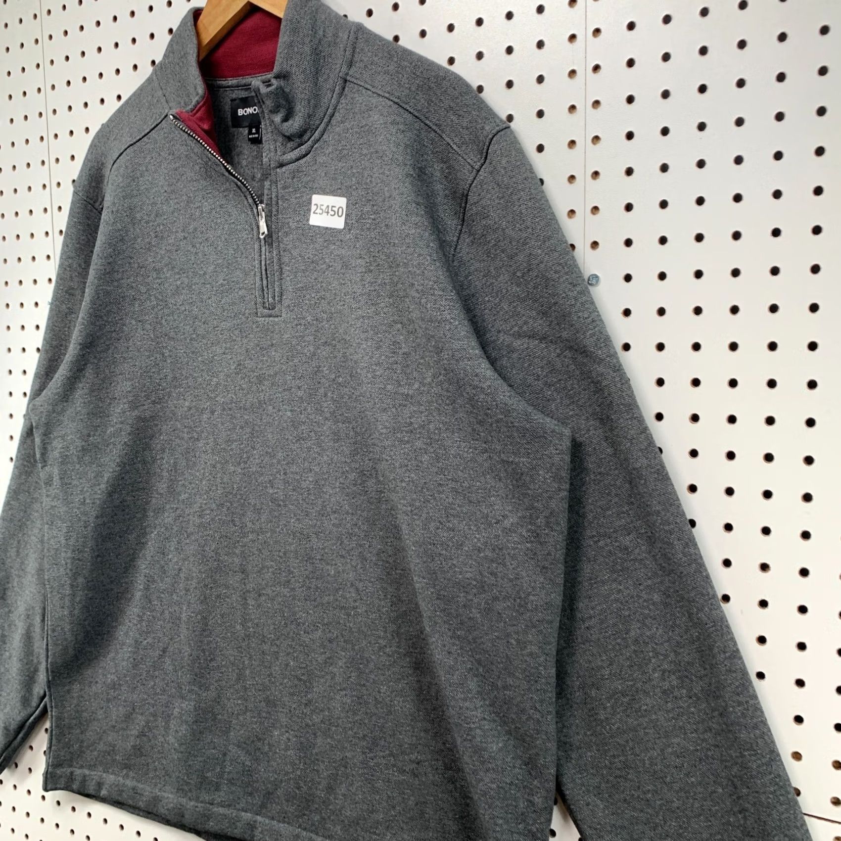 Bonobos Bonobos Sweater Mens XL Gray Zip Pullover Red Mock Neck Long Sleeve 25x28 Size US XL / EU 56 / 4 - 6 Thumbnail