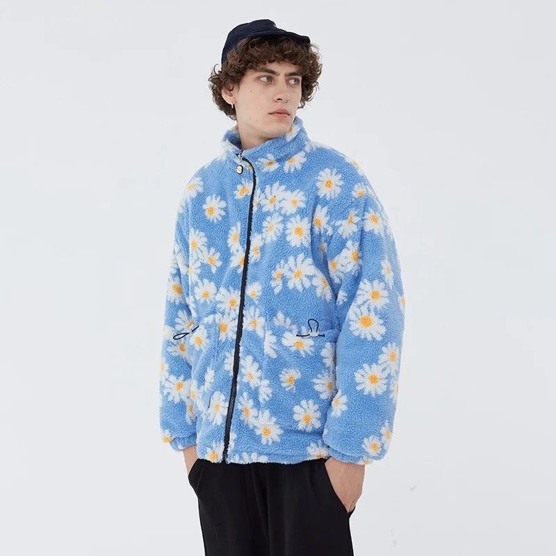 Other Daisy Floral Graphic Blue Fleece Jacket Size US L / EU 52-54 / 3 - 3 Thumbnail