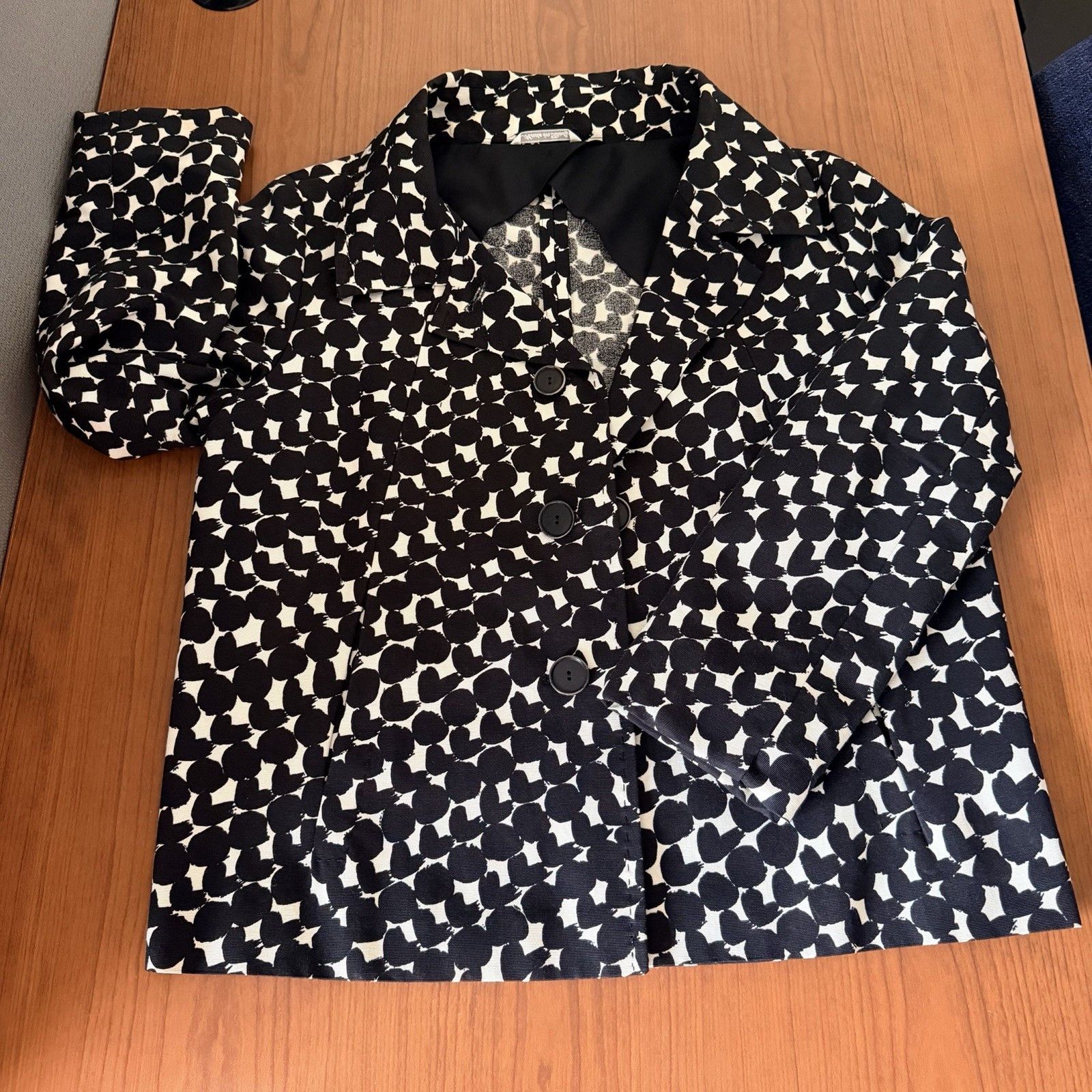 Max Mara Max Mara Blazer Jacket Womens US 10 Black White Abstract Size L / US 10 / IT 46 - 15 Thumbnail