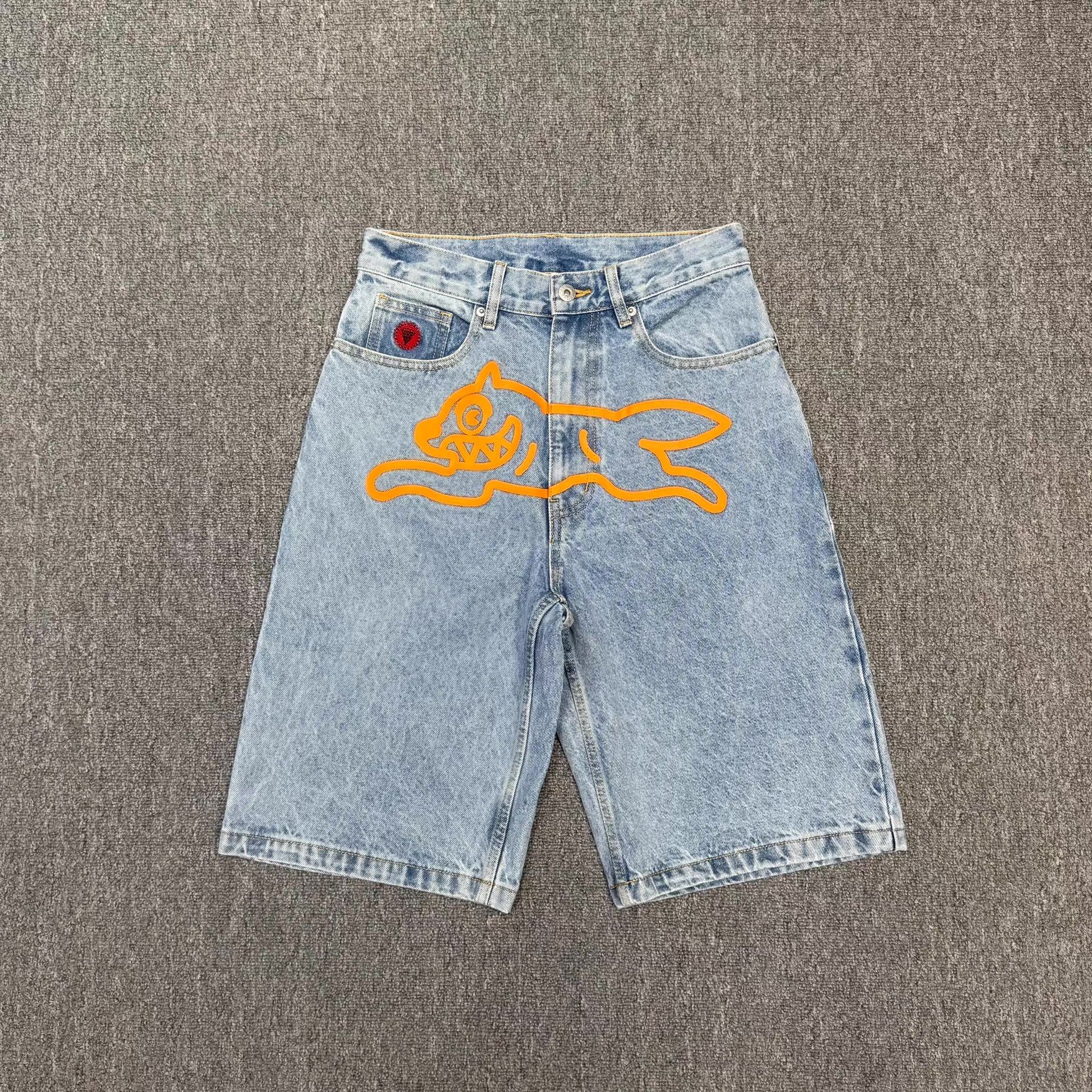 BBC Flying Dog Denim Shorts Jorts Q5