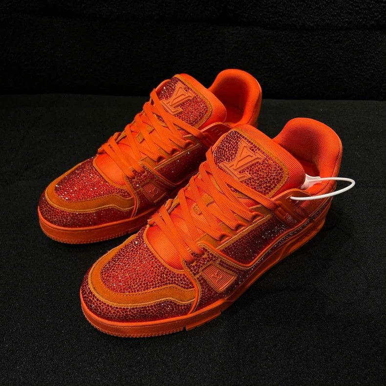 Louis Vuitton Louis Vuitton Trainer Orange Full Drill Board Shoes Size US 10 / EU 43 - 1 Thumbnail