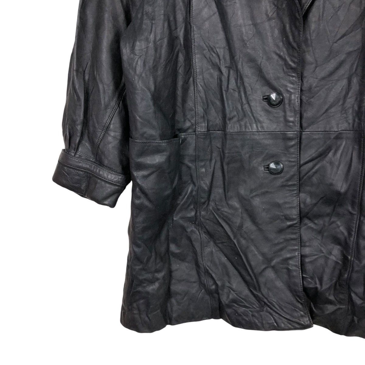Japanese Brand 🔥VINTAGE GENUINE LEATHER JACKET DOUBLE BREAST OJATTI ITALY Size US M / EU 48-50 / 2 - 6 Thumbnail