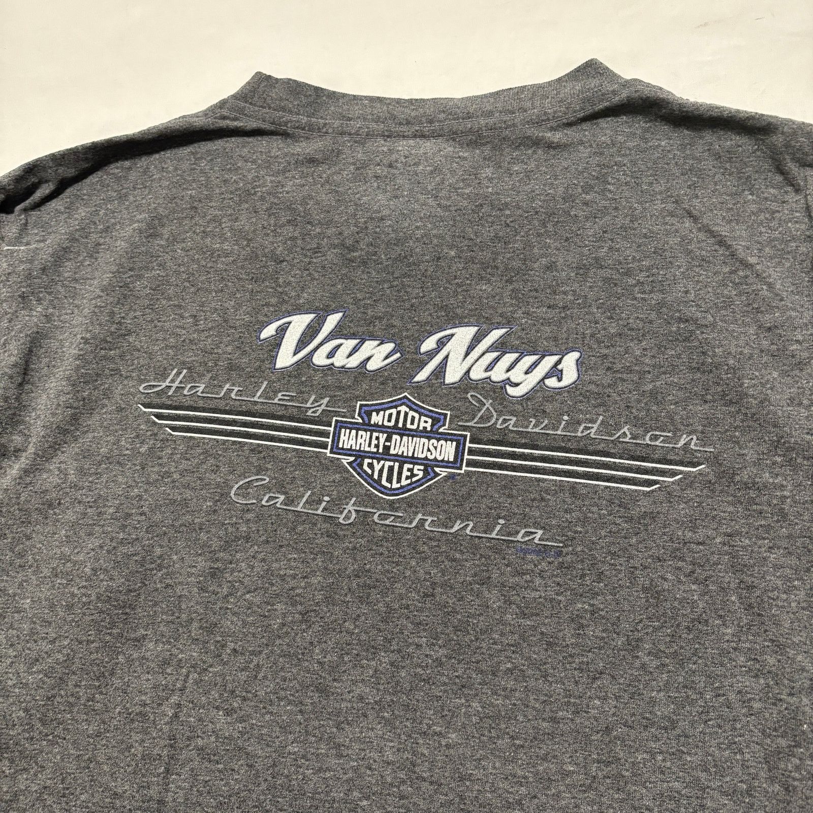 Harley Davidson VTG 90's Harley Davidson Flame Sleeves T-Shirt Gray L Size US L / EU 52-54 / 3 - 4 Thumbnail